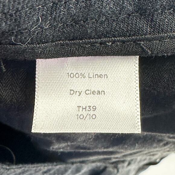 Talbots Heritage Pants Linen Petite Black Elastic Capri Pockets - Picture 9 of 13